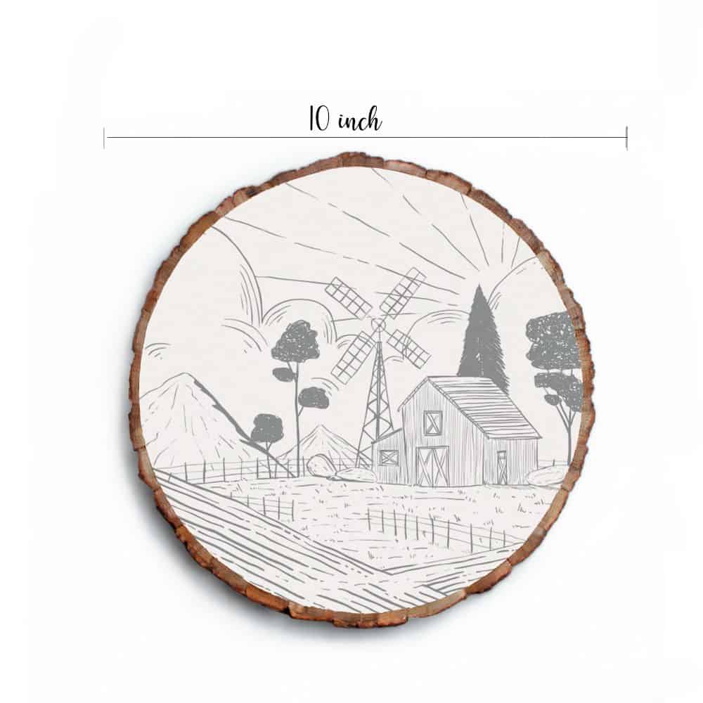 Wood Navy - Modern Minimal Handcrafted Round Nameplate - Rangreli