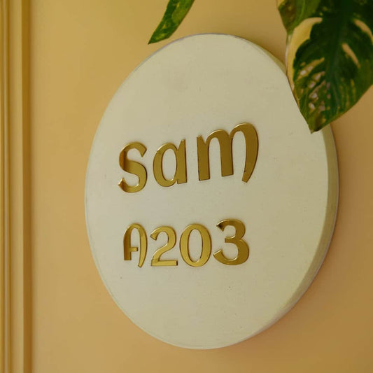 Ivory Aura - Modern Minimal Handcrafted Nameplate - Rangreli