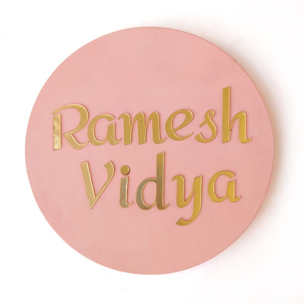 Peach Whisper - Modern Minimal Handcrafted Nameplate - rangreli