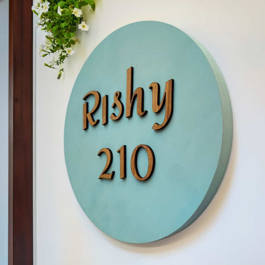 Soft Azure - Modern Minimal Handcrafted Nameplate - Rangreli