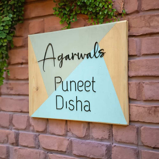 Pineteal - Modern Minimal Handcrafted Nameplate - Rangreli