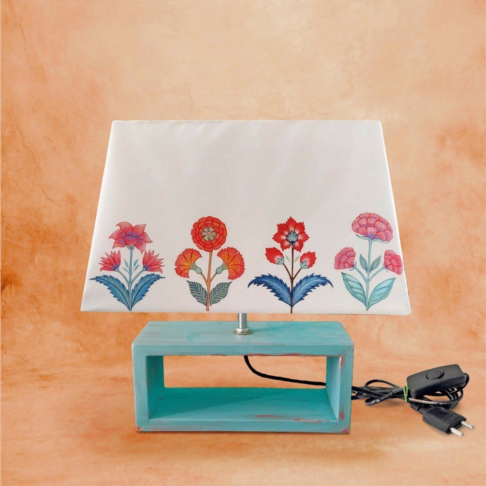 Rectangle Table Lamp - Kyaari Lamp Shade - Rangreli