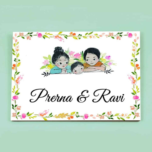 Family 6 - Handpainted Personalised Name plate - Rangreli