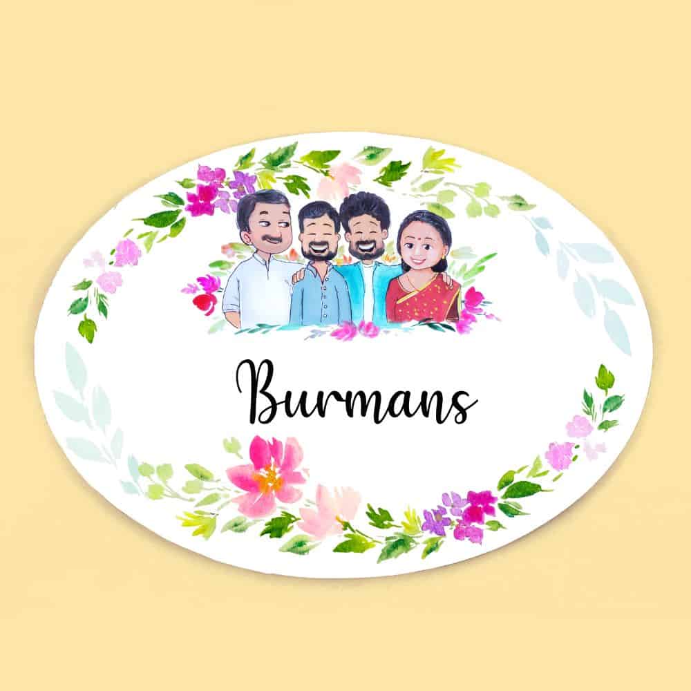 Handpainted Customized Name plate - Family Name Plate - rangreli