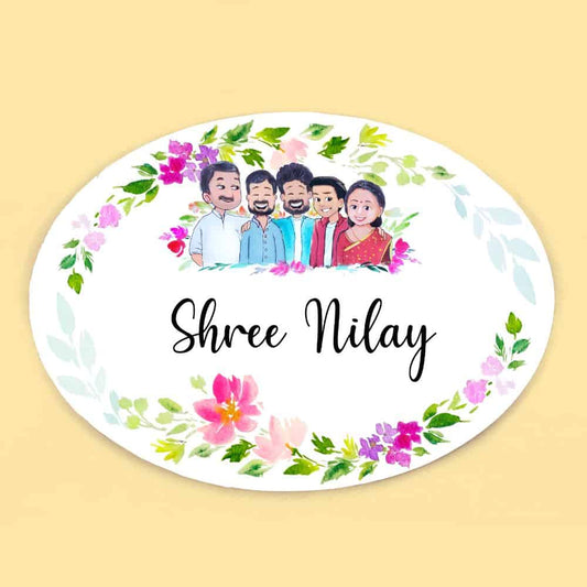 Big Family 1 - Handpainted Personalised Name plate - Rangreli