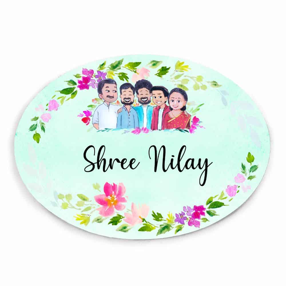 Handpainted Customized Name plate - Big Family Name Plate - rangreli