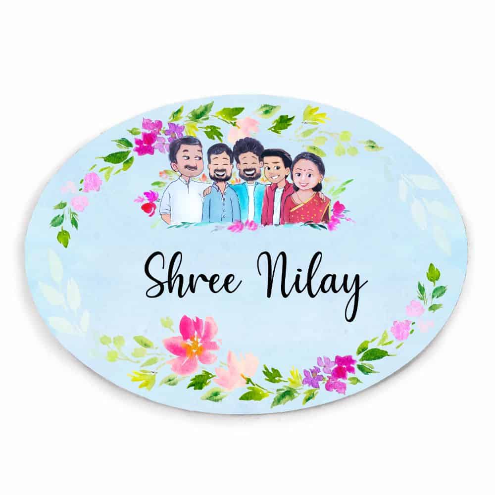 Handpainted Customized Name plate - Big Family Name Plate - rangreli