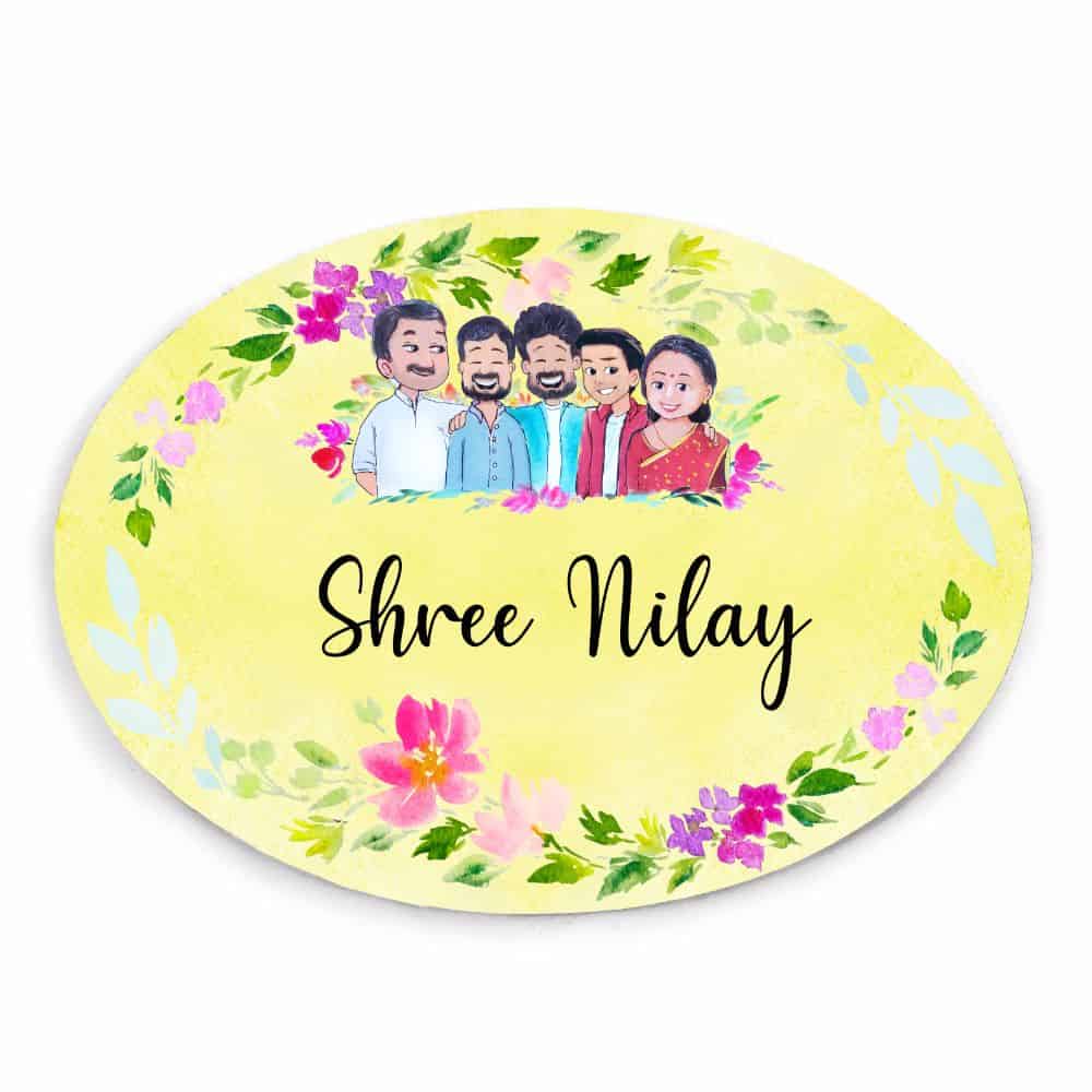 Handpainted Customized Name plate - Big Family Name Plate - rangreli