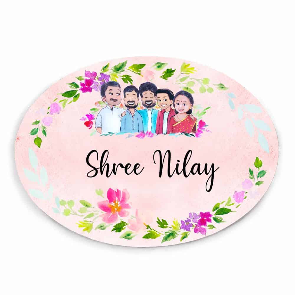 Handpainted Customized Name plate - Big Family Name Plate - rangreli