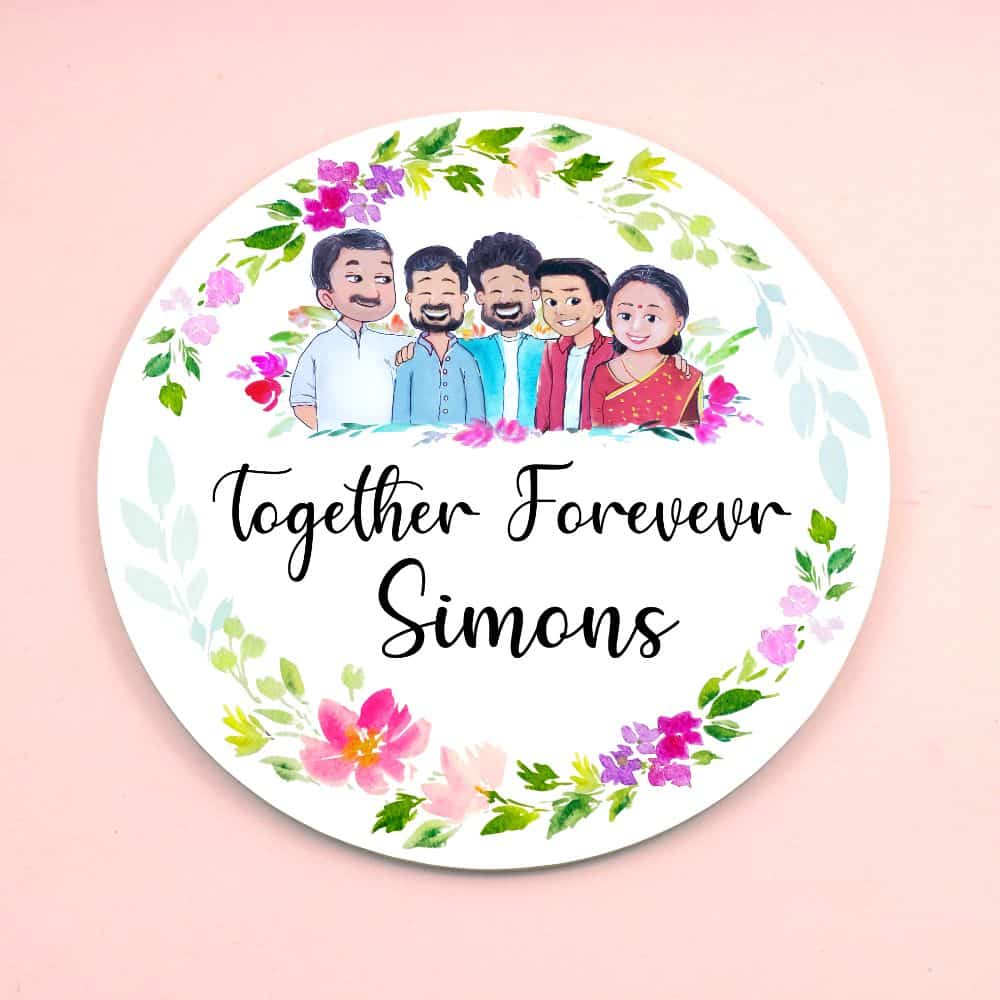 Handpainted Customized Name plate - Big Family Name Plate - rangreli
