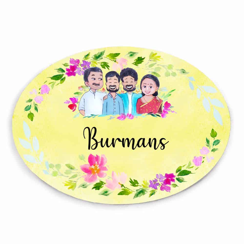Handpainted Customized Name plate - Family Name Plate - rangreli