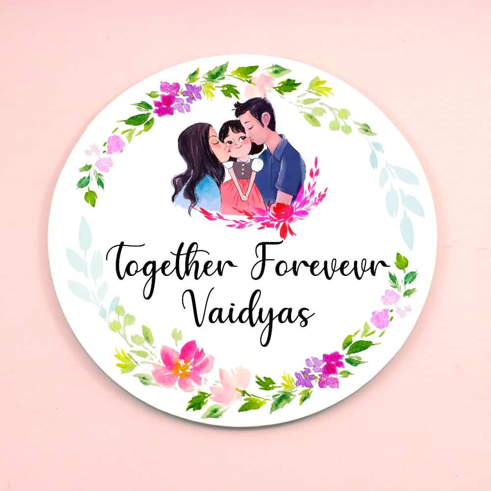 Handpainted Customized Name plate - Cute Family Name Plate - rangreli