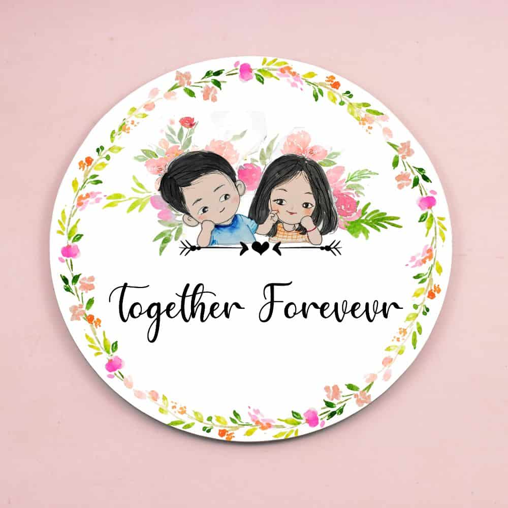 Handpainted Customized Name Plate - Cute Couple Name Plate - rangreli