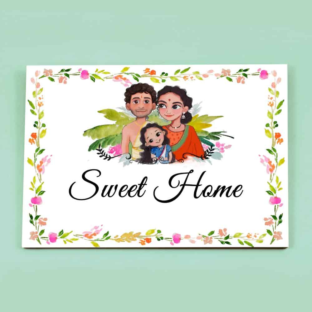 Family 2 - Handpainted Personalised Name plate - Rangreli