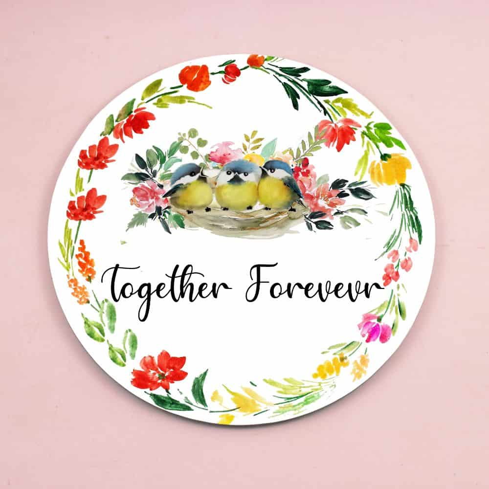 Handpainted Customized Name Plate - Bird Family Name Plate - rangreli