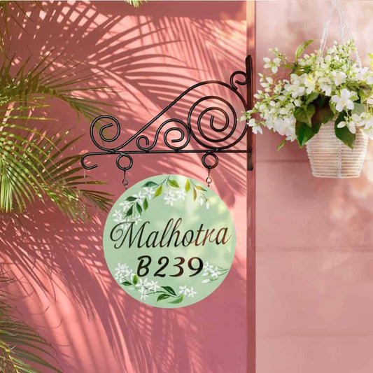 Satin Sage - Minimal Handpainted Hanging Nameplate - Rangreli