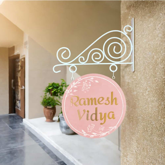 Peach Whisper - Minimal Handpainted Hanging Nameplate - Rangreli