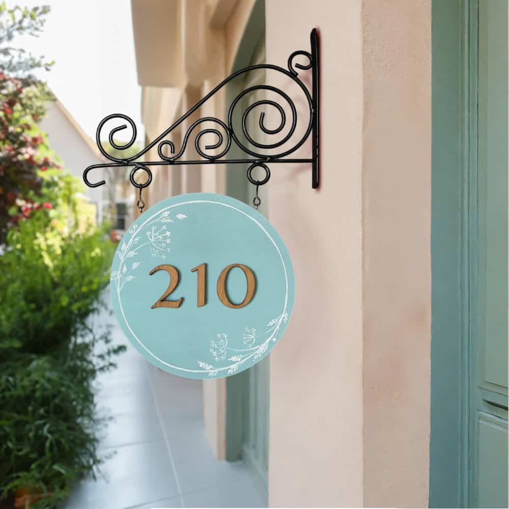 Soft Azure - Minimal Handpainted Hanging Nameplate - rangreli