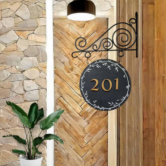 Noble Matt Black - Minimal Handpainted Hanging Nameplate - Rangreli