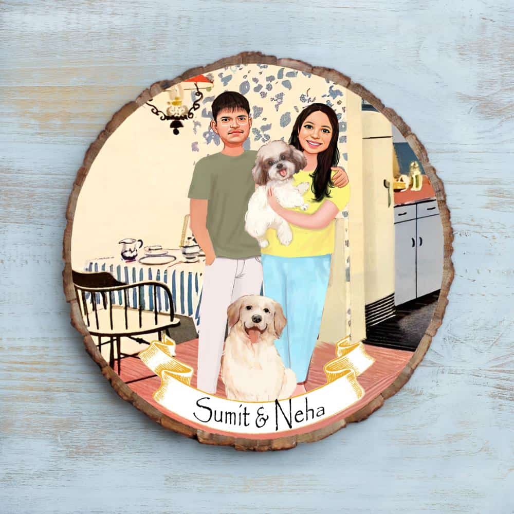 Handpainted Personalized Character Nameplate with pets - Bark - Rangreli