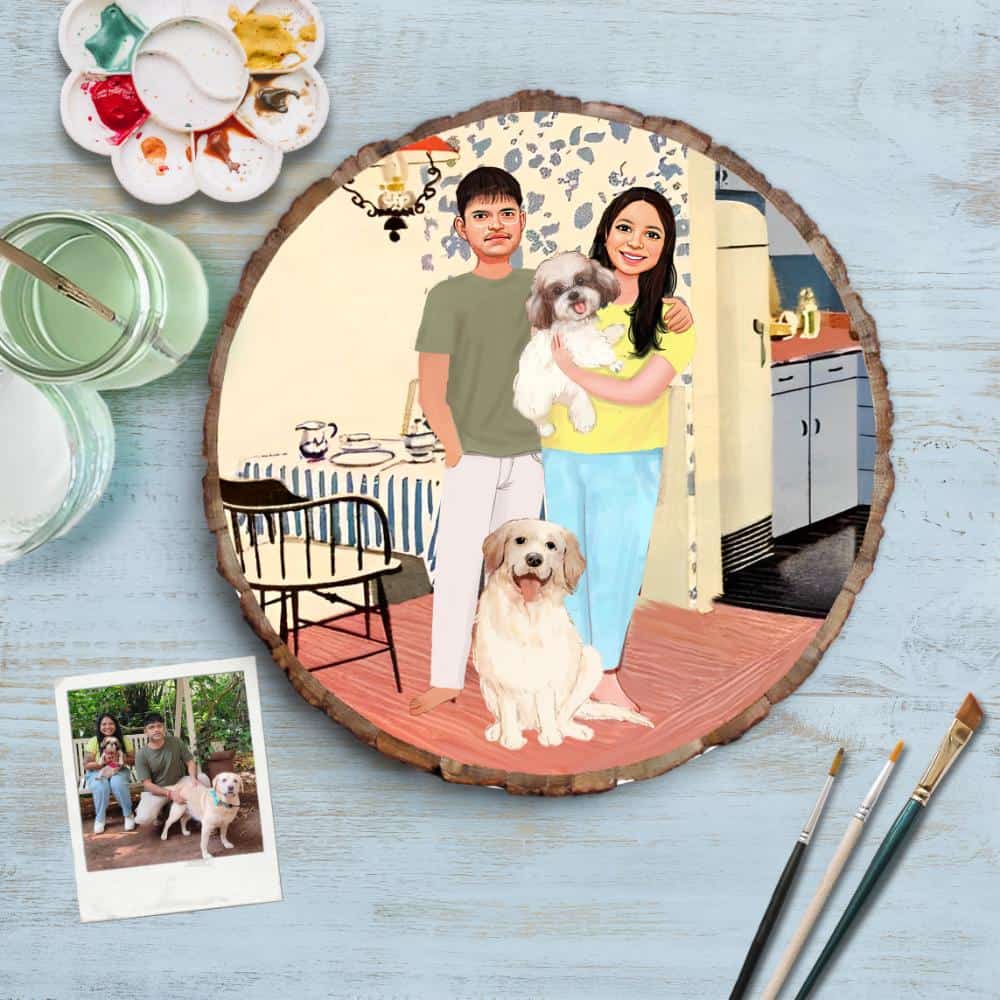 Handpainted Personalized Character Nameplate with pets - Bark - Rangreli