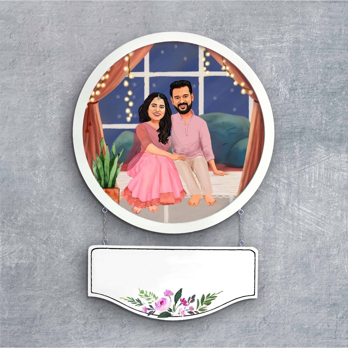 Handpainted Personalized Character couple1 Nameplate - Full frame - Rangreli