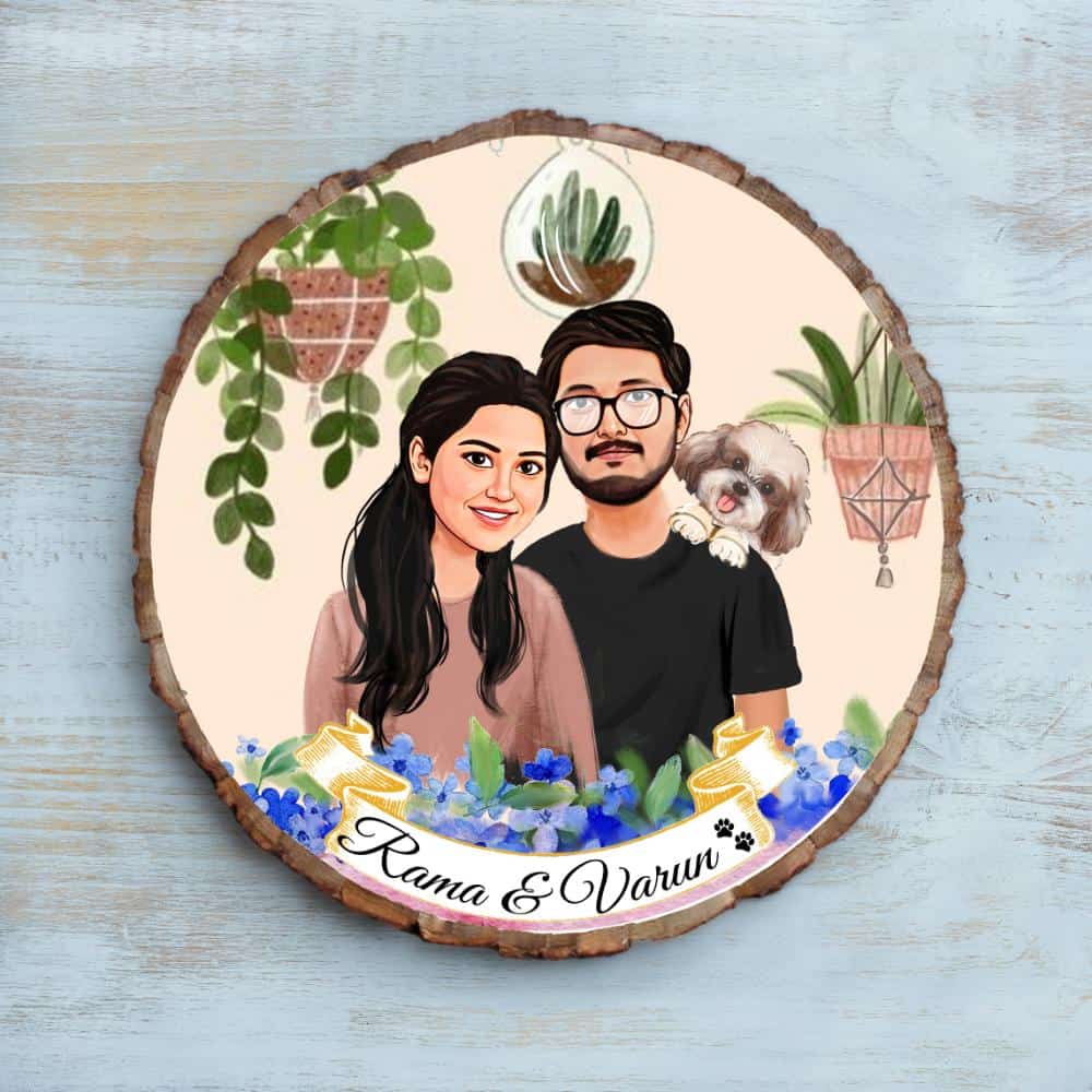 Handpainted Personalized Character Nameplate with cat - Bark - Rangreli