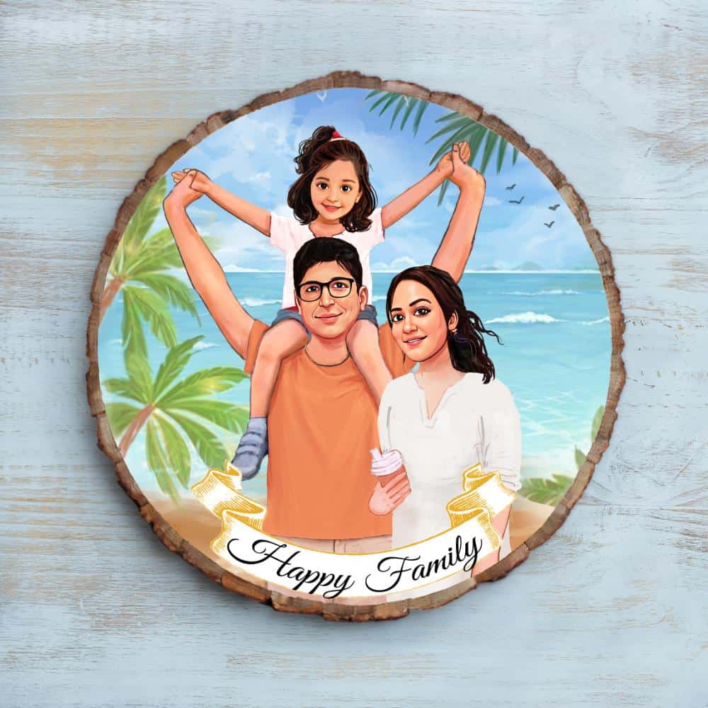 Handpainted Personalized Character Nameplate with family - Full frame - Rangreli