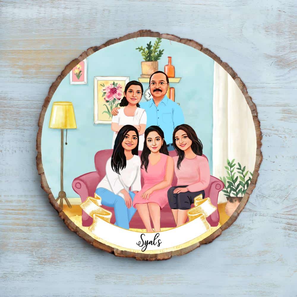 Handpainted Personalized Character Nameplate with full family - Bark - Rangreli