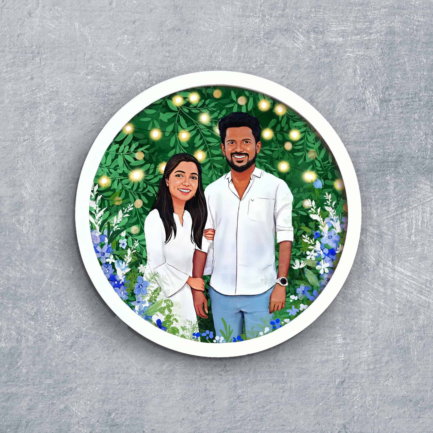 Handpainted Personalized Character Nameplate Couple Goal- Full frame - rangreli