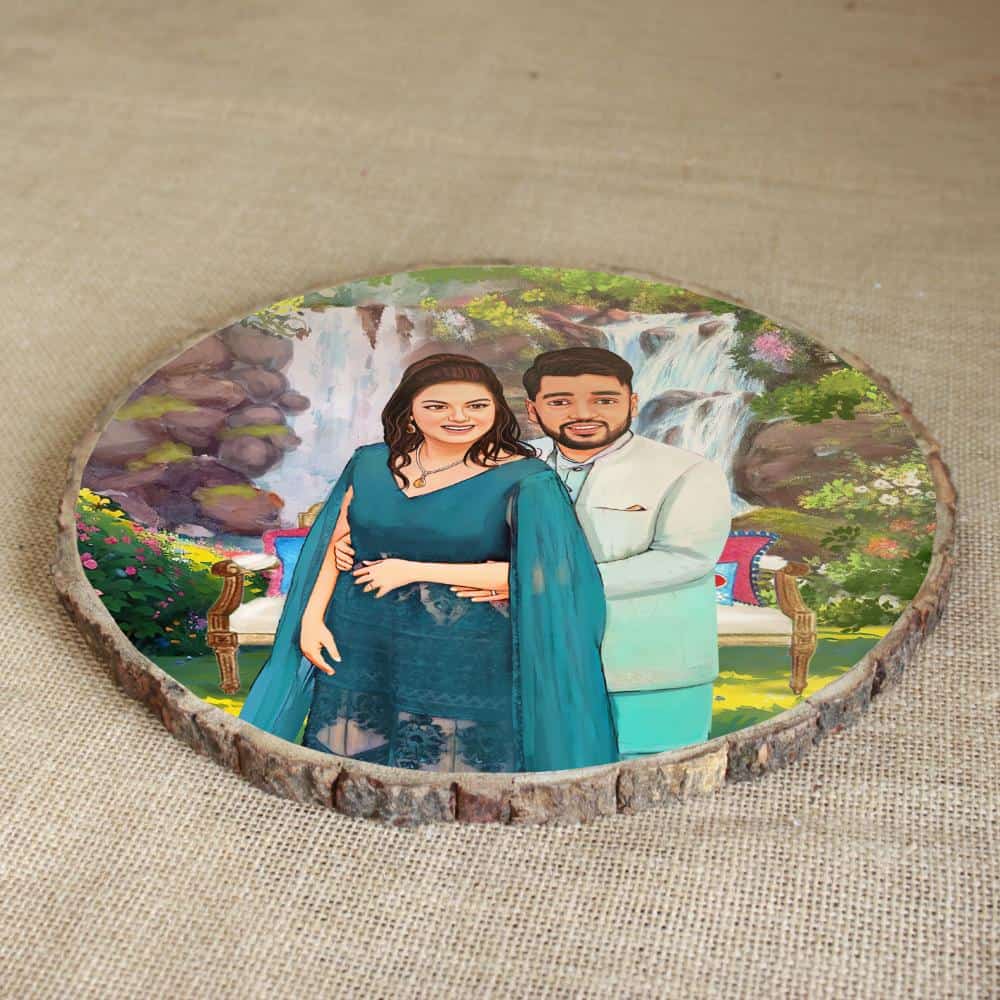 Handpainted Personalized Illustration Bark Nameplate - Wedding Shoots - rangreli