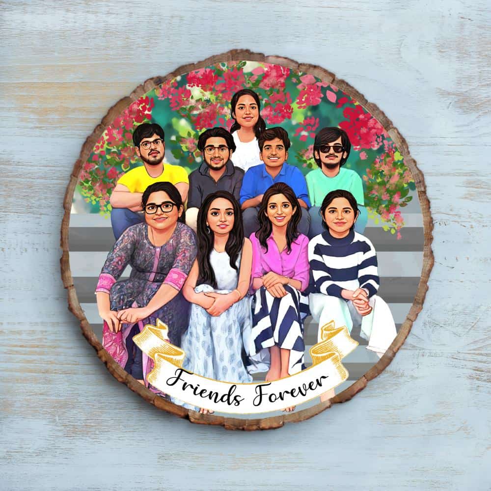 Handpainted Personalized Illustration Bark Nameplate - Fun Time2 - Rangreli