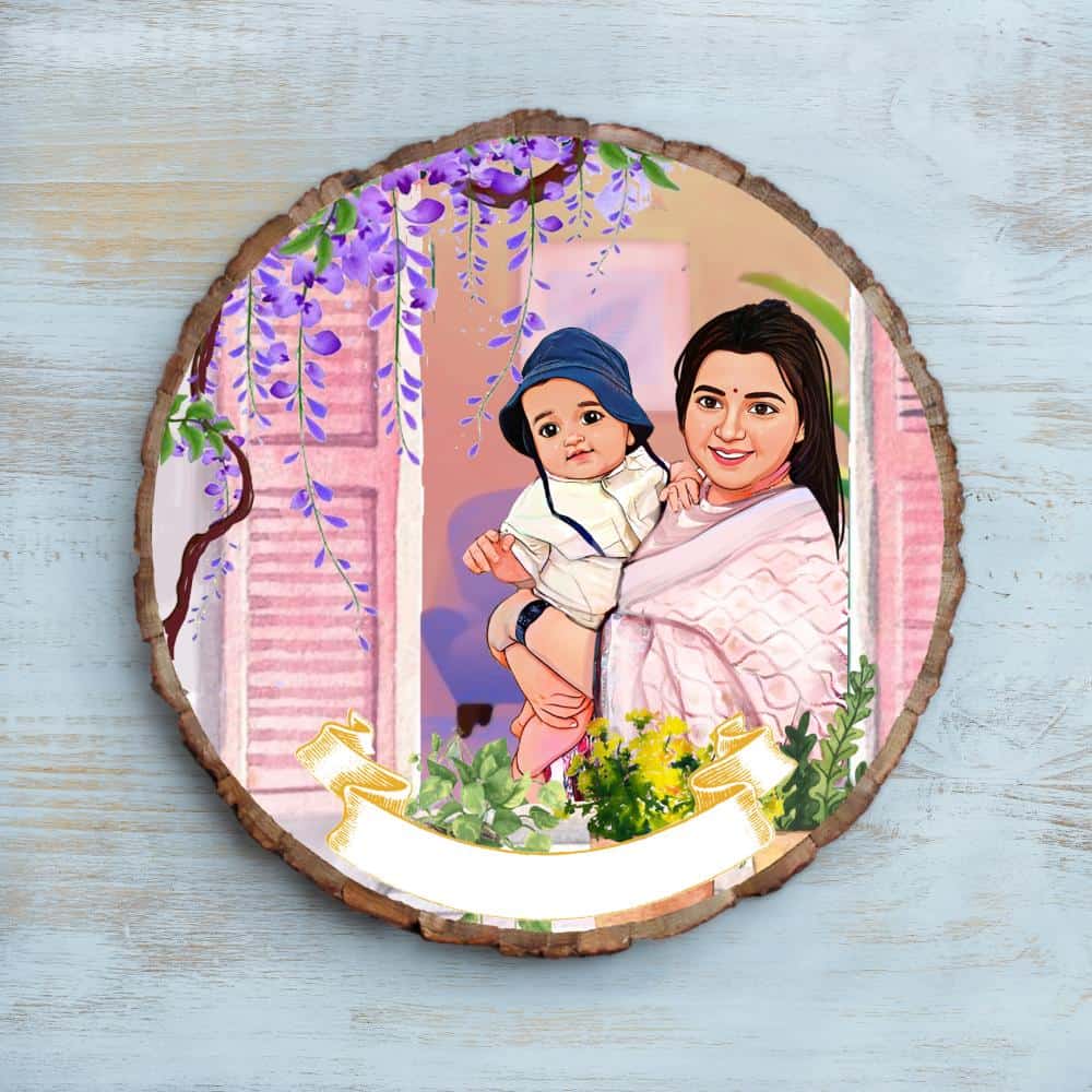 Handpainted Personalized Illustration Bark Nameplate - Fun Time 3 - rangreli