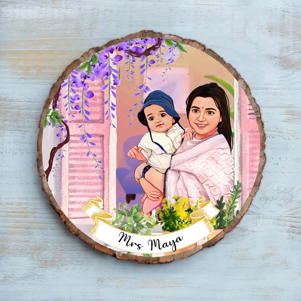 Handpainted Personalized Illustration Bark Nameplate - Fun Time 3 - Rangreli