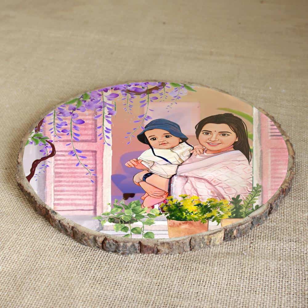 Handpainted Personalized Illustration Bark Nameplate - Fun Time 3 - rangreli