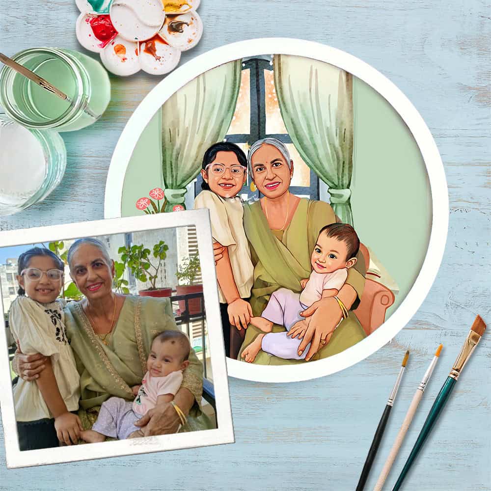 Handpainted Personalized Illustration Bark Nameplate - Memories2 - Rangreli