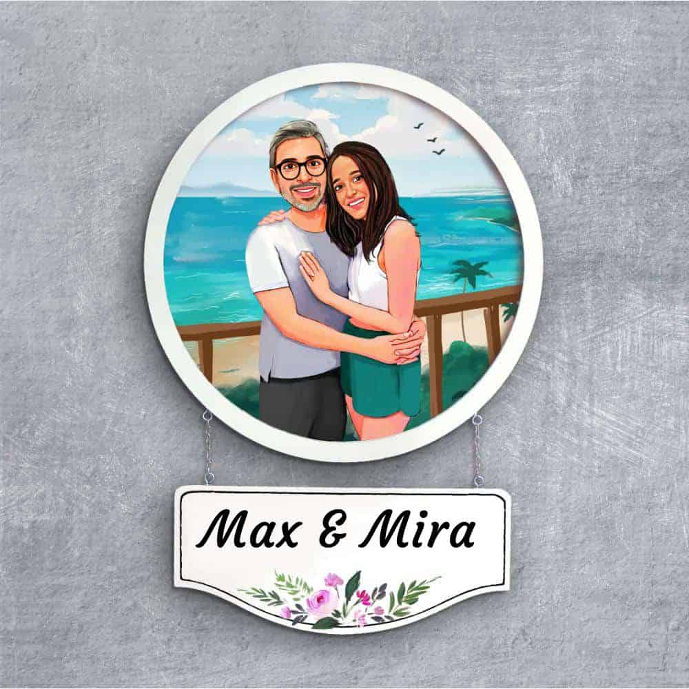 Handpainted Personalized Character Holiday Couple5 - Full frame - Rangreli
