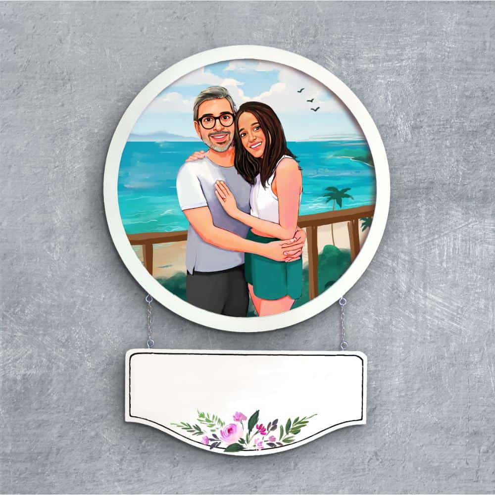 Handpainted Personalized Character Holiday Couple5 - Full frame - Rangreli