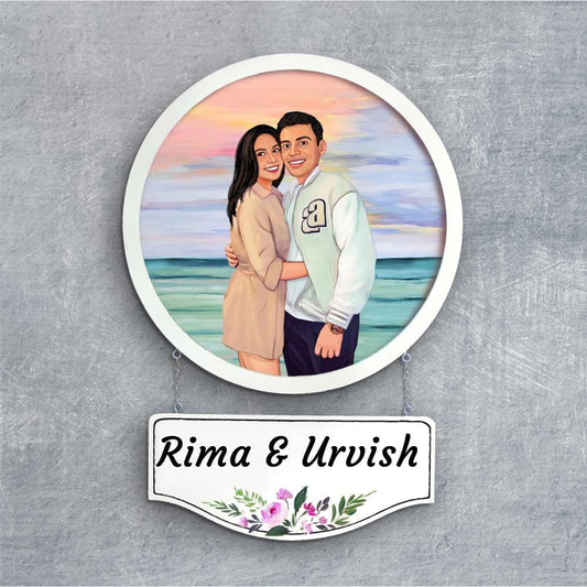 Handpainted Personalized Character Holiday Couple6 - Full frame - Rangreli