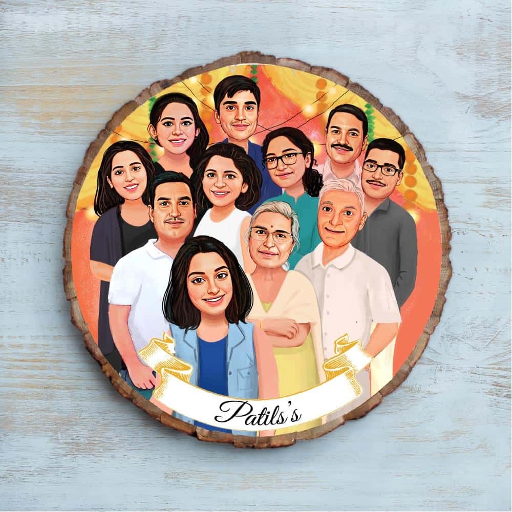 Handpainted Personalized Character Family Time - Full frame - Rangreli