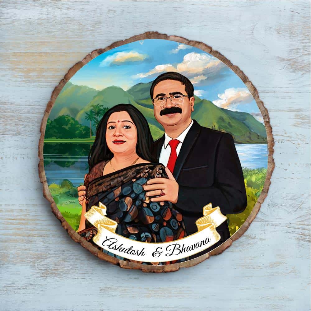 Handpainted Personalized Character Holiday Couple8 - Full frame - Rangreli