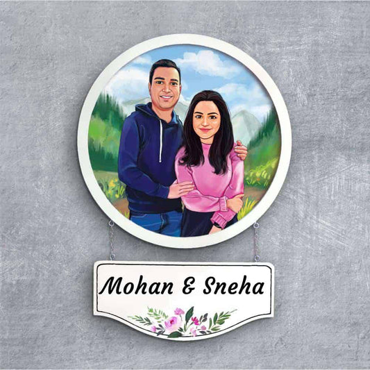Handpainted Personalized Character Holiday Couple8 - Full frame - Rangreli