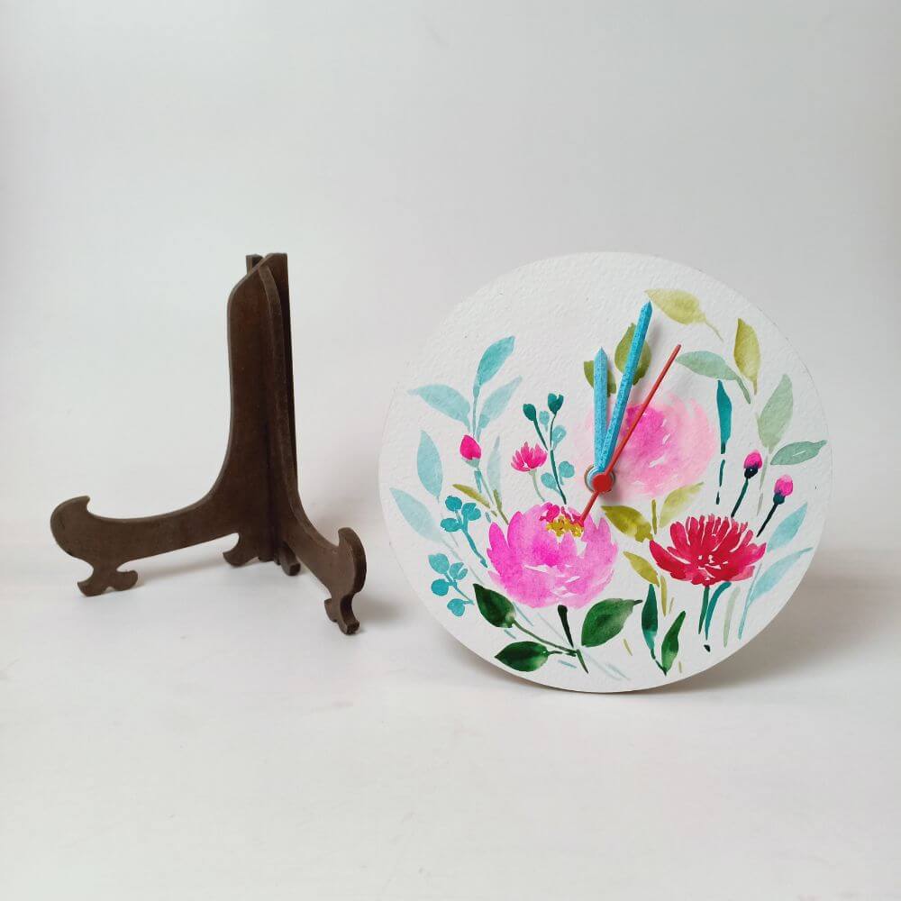 Floral Table Clock - rangreli