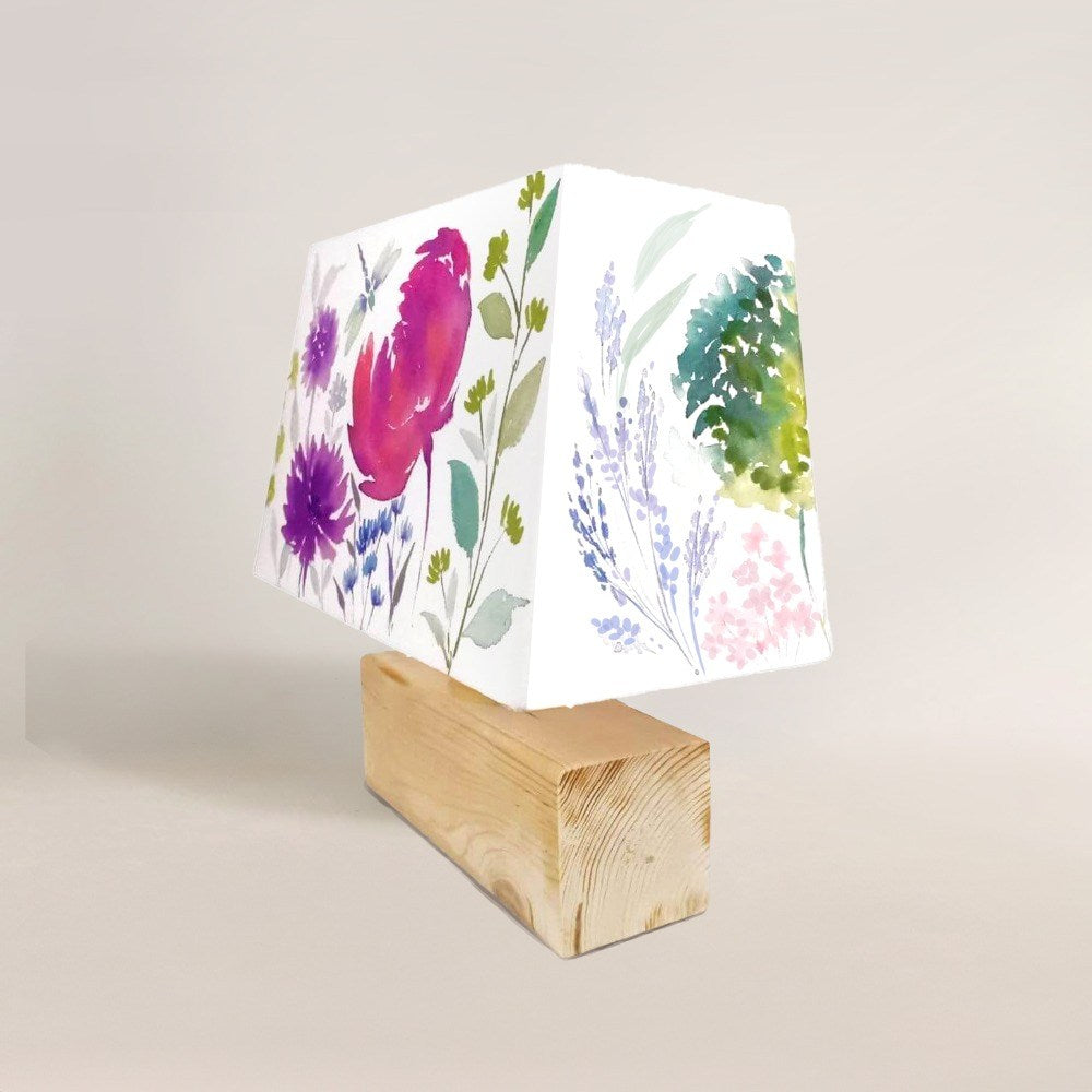 Rectangle Table Lamp - Floral Cluster Lamp Shade 3017 - rangreli