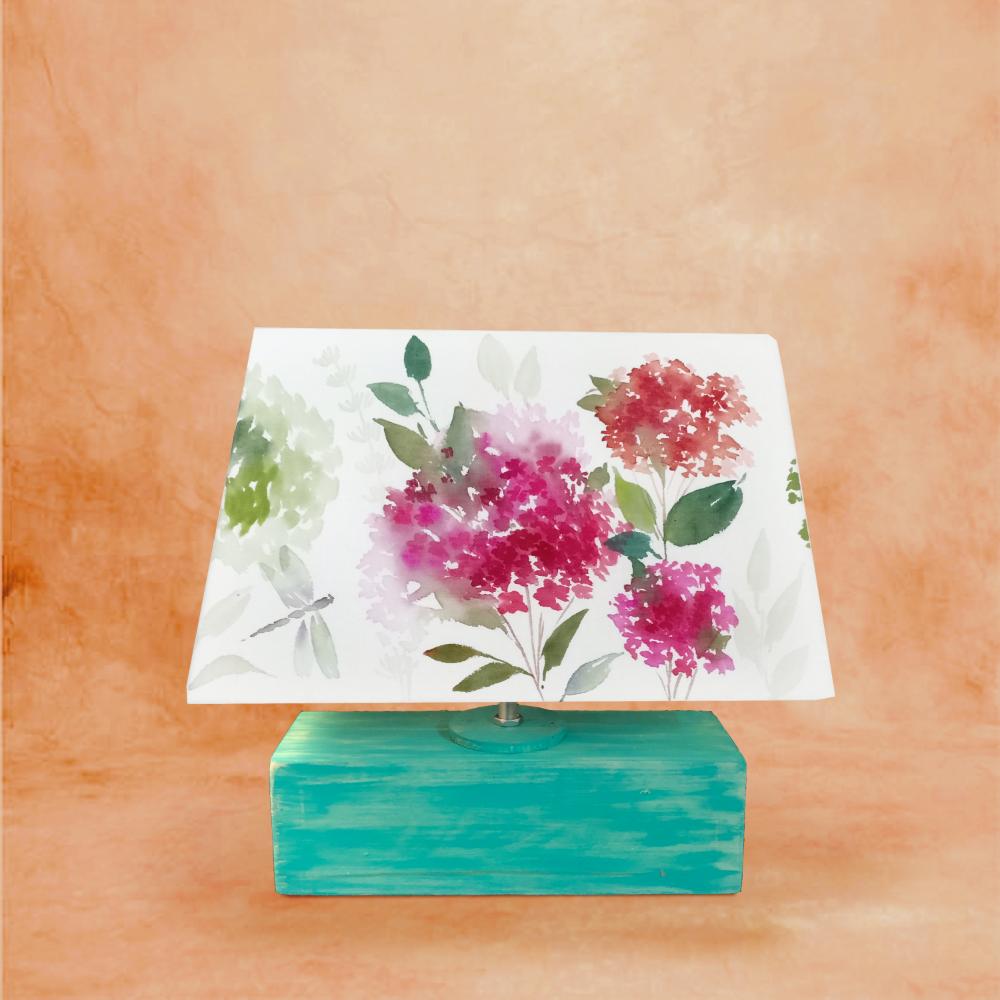 Rectangle Table Lamp - Floral Cluster Lamp Shade 3017 - rangreli