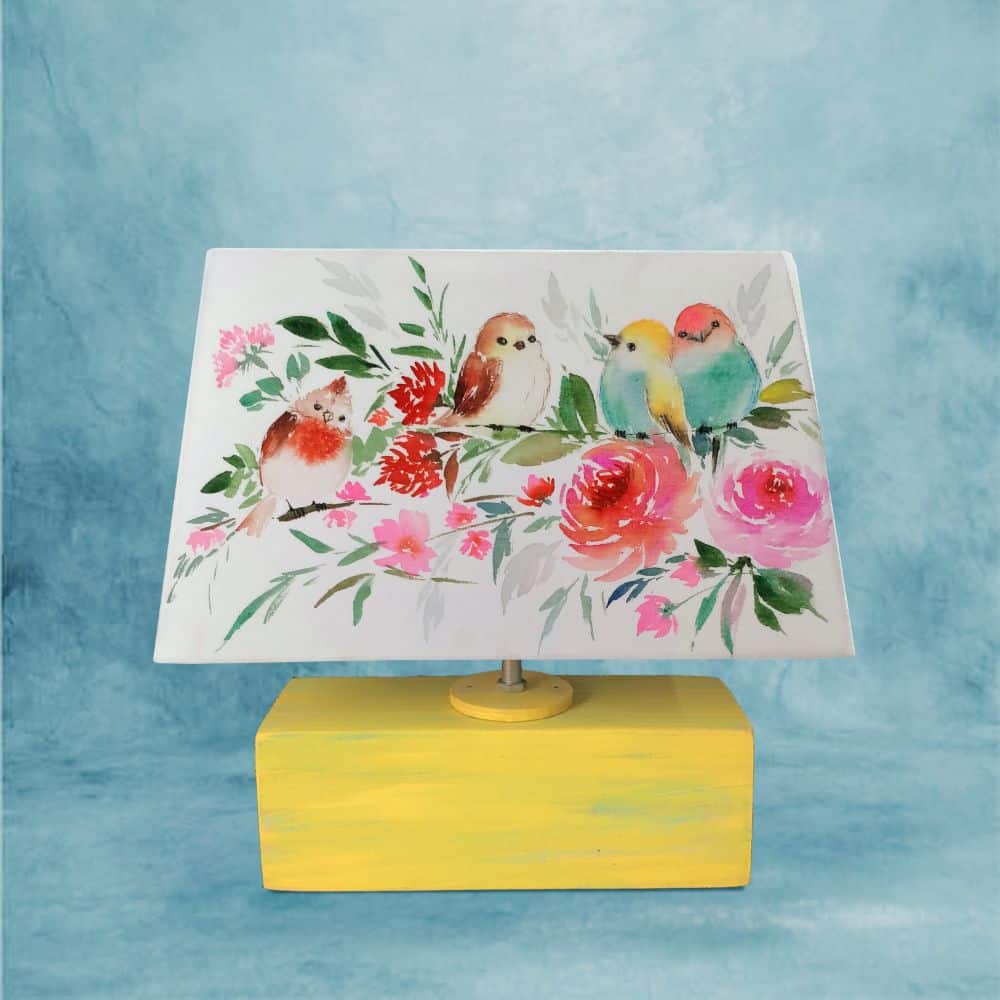 Rectangle Table Lamp - New Birds Lamp Shade - rangreli