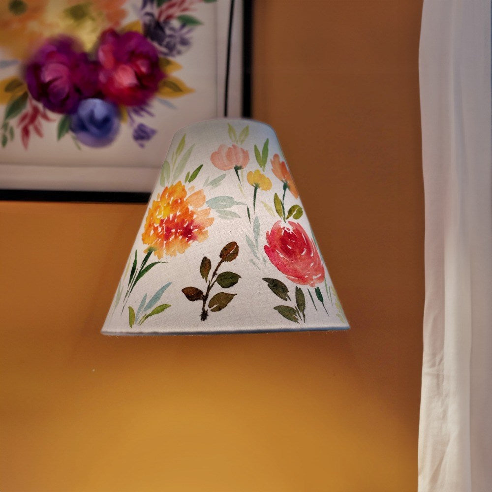 Cone Pendant Lamp - Flowers Red and Yellow - rangreli
