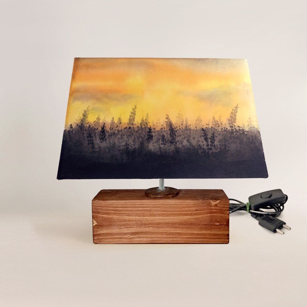 Rectangle Table Lamp - Deer Sunset Lamp Shade - Rangreli