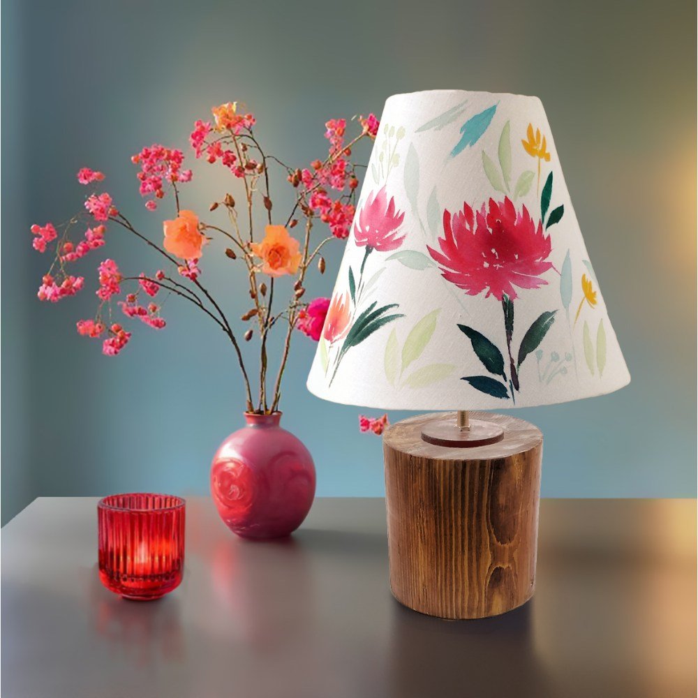 Cone Table Lamp - Lillies Lamp Shade - Rangreli