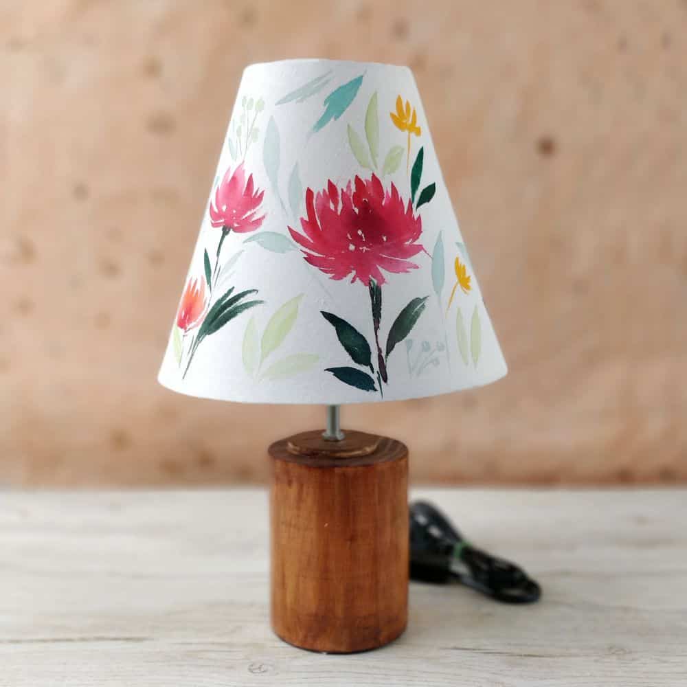 Cone Table Lamp - Lillies Lamp Shade - Rangreli